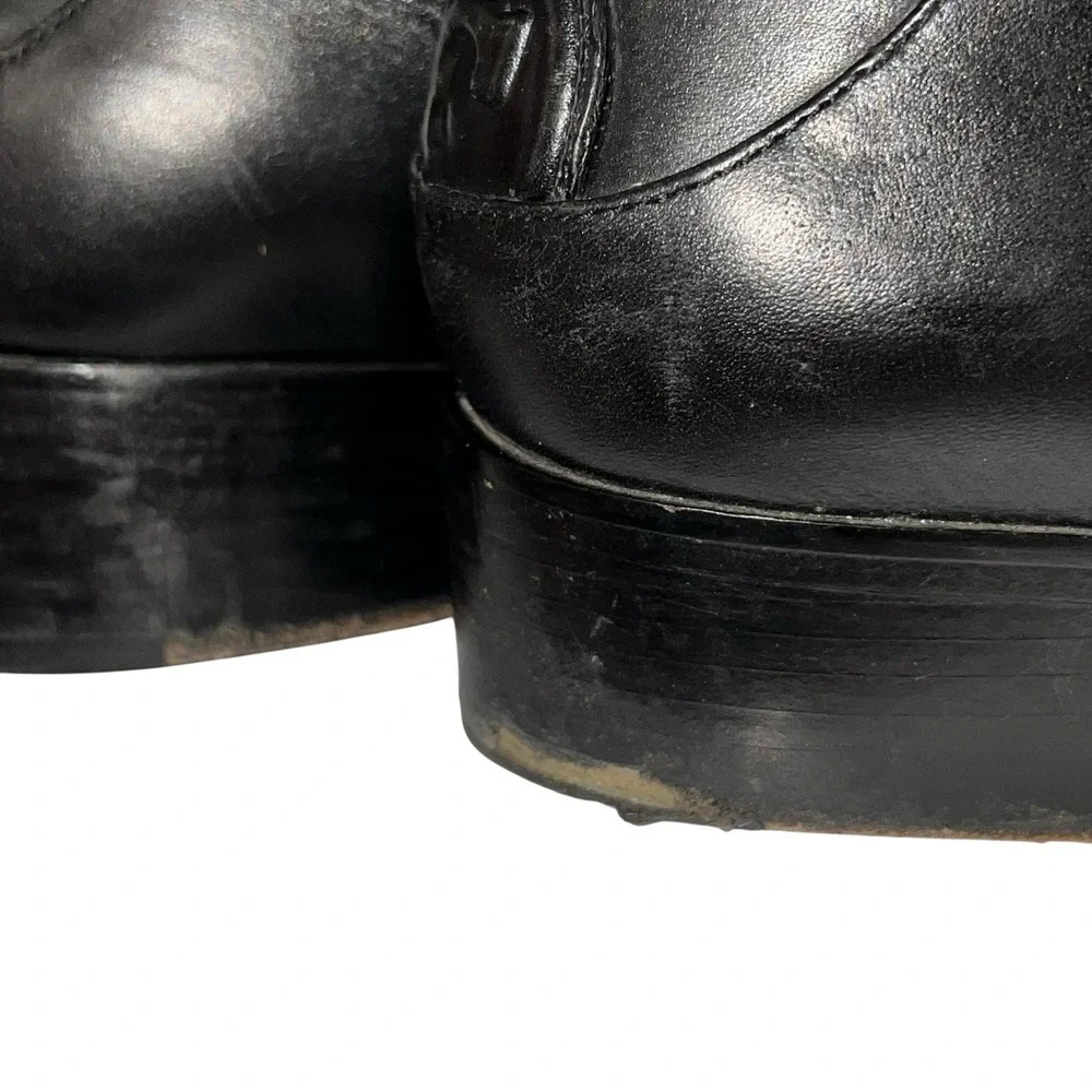 Tory Burch Womens‎ 9.5 Caitlin Riding Boots Knee High Leather Black Logo Pull On